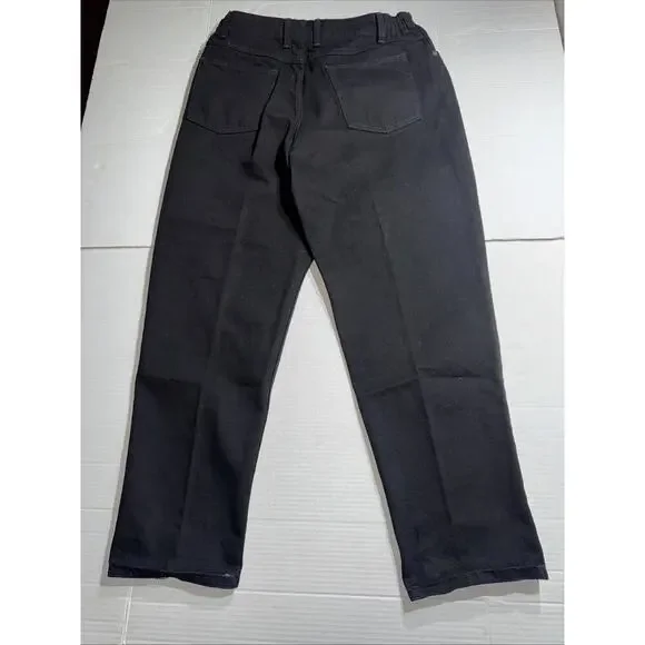LL Bean Women's Jeans Sz 16 Reg Denim Original Fit Relaxed Cotton Black - Picture 11 of 12